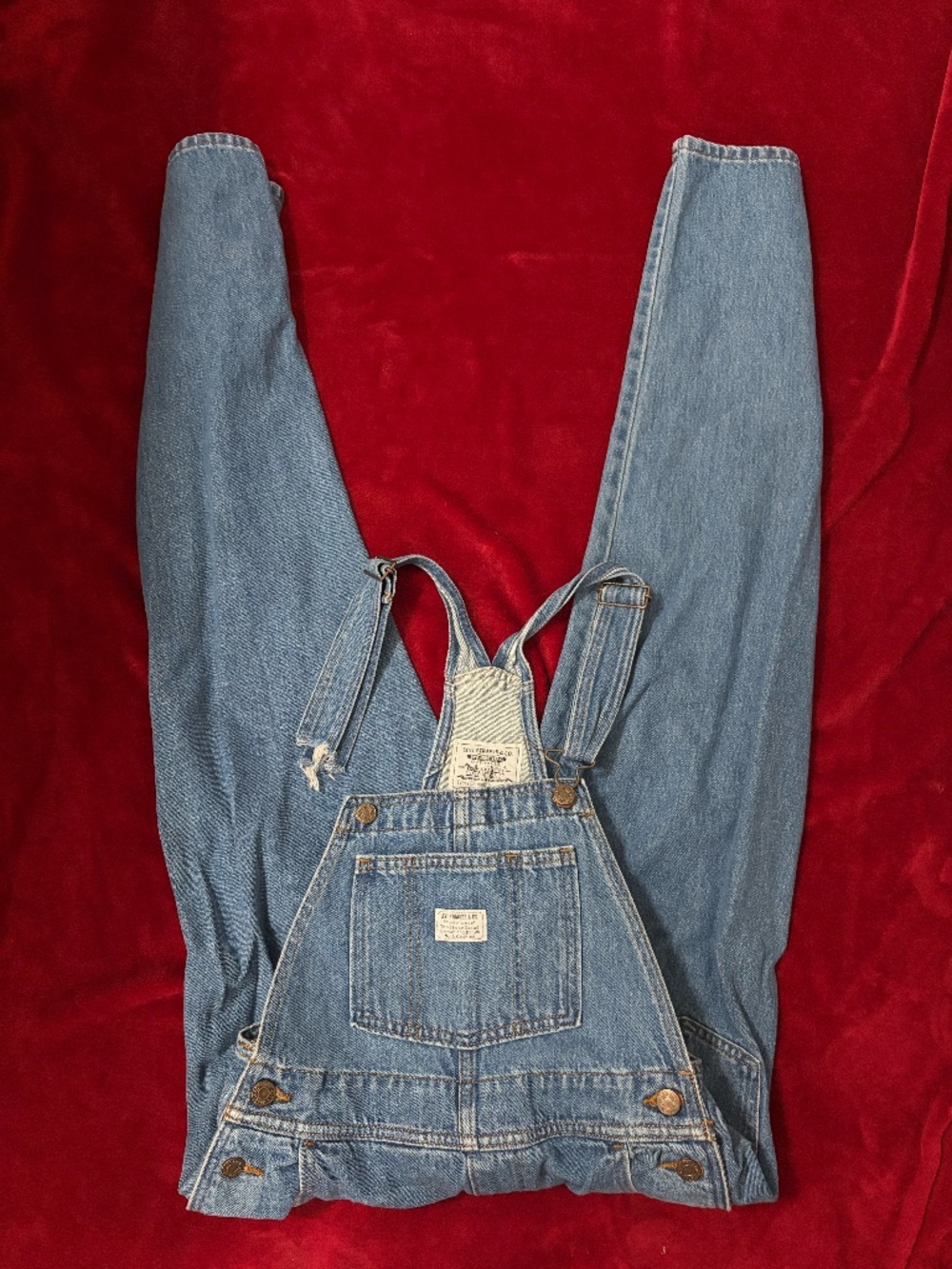 Levis Womens XS Vintage Style Denim Overalls Medium Wash Jeans